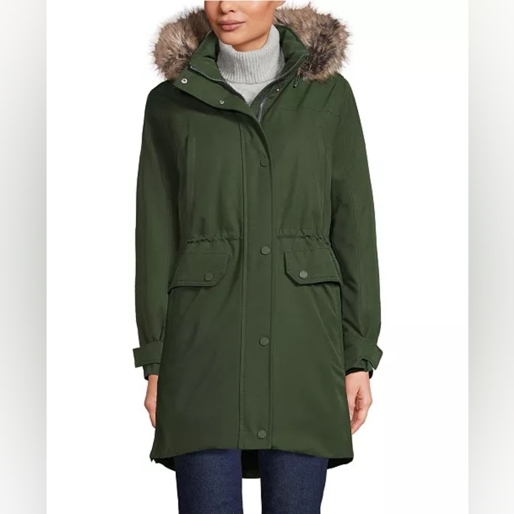 Lands' End Women's Utility Jacket in Forest Green